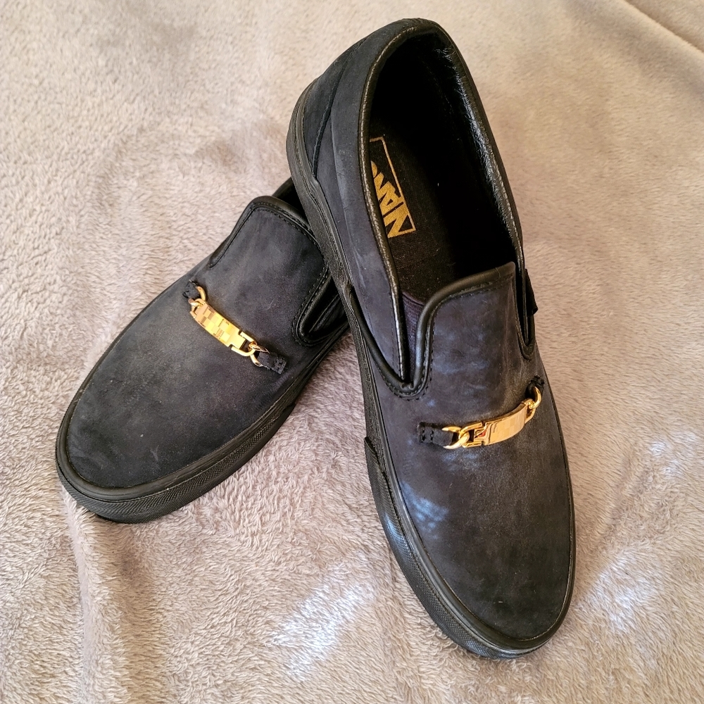 Vans Classic Gold ID Vans Black Suede Slipper